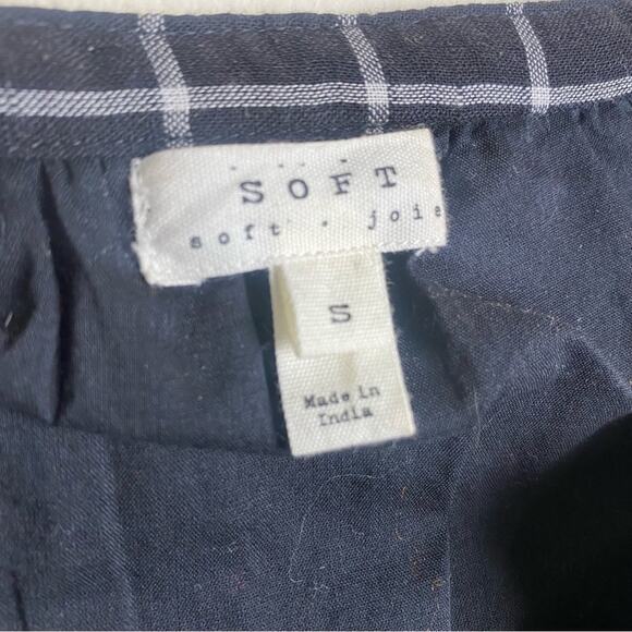 Soft Joie Eguine Black White Plaid Dress Cotton Size S - Picture 6 of 8